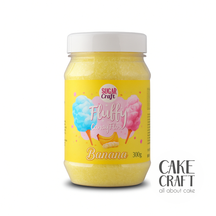 Χρωματιστή Ζάχαρη / Candy Floss - Candy Floss / Ζάχαρη Μαλλί της γριάς SugarCraft 300gr - Γεύση Μπανάνα