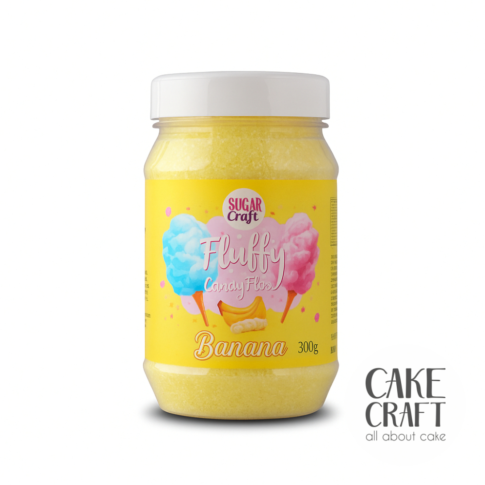 Χρωματιστή Ζάχαρη / Candy Floss - Candy Floss / Ζάχαρη Μαλλί της γριάς SugarCraft 300gr - Γεύση Μπανάνα