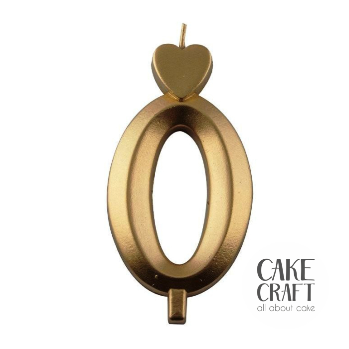Κεριά & Βεγγαλικά - Κεράκι Γενεθλίων SugarCraft Χρυσό νούμερο 0