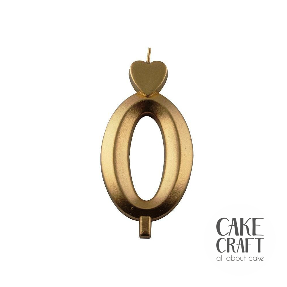Κεριά & Βεγγαλικά - Κεράκι Γενεθλίων SugarCraft Χρυσό νούμερο 0