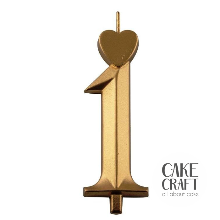 Κεριά & Βεγγαλικά - Κεράκι Γενεθλίων SugarCraft Χρυσό νούμερο 1