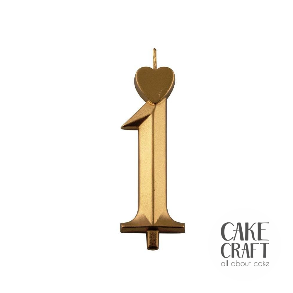 Κεριά & Βεγγαλικά - Κεράκι Γενεθλίων SugarCraft Χρυσό νούμερο 1
