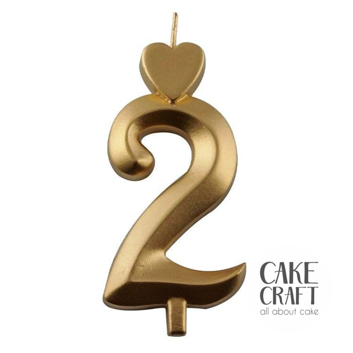 Κεριά & Βεγγαλικά - Κεράκι Γενεθλίων SugarCraft Χρυσό νούμερο 2