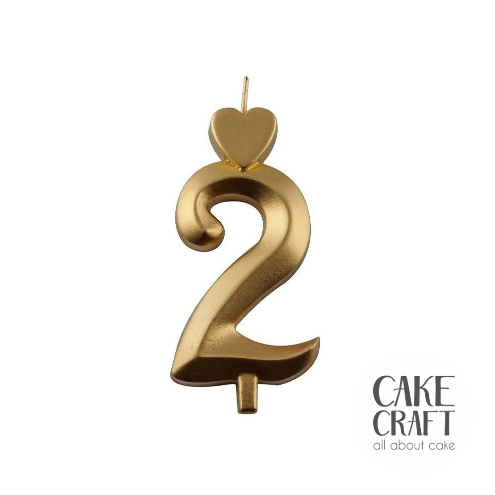 Κεριά & Βεγγαλικά - Κεράκι Γενεθλίων SugarCraft Χρυσό νούμερο 2
