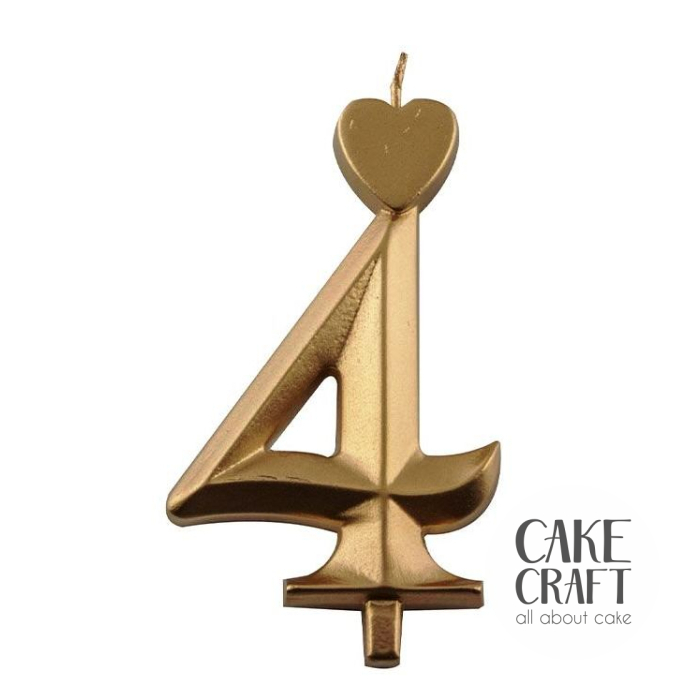 Κεριά & Βεγγαλικά - Κεράκι Γενεθλίων SugarCraft Χρυσό νούμερο 4