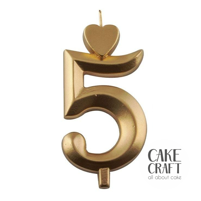 Κεριά & Βεγγαλικά - Κεράκι Γενεθλίων SugarCraft Χρυσό νούμερο 5