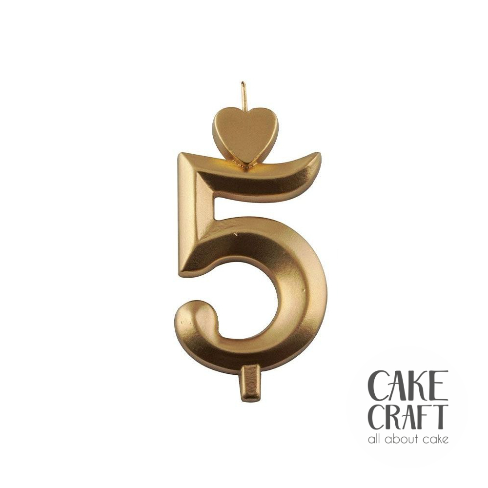 Κεριά & Βεγγαλικά - Κεράκι Γενεθλίων SugarCraft Χρυσό νούμερο 5