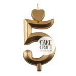 Κεριά & Βεγγαλικά - Κεράκι Γενεθλίων SugarCraft Χρυσό νούμερο 5