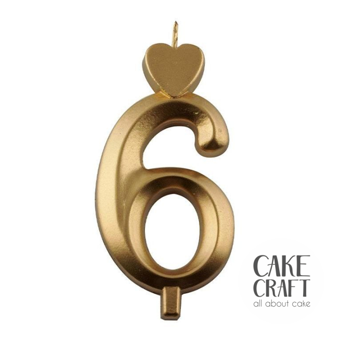 Κεριά & Βεγγαλικά - Κεράκι Γενεθλίων SugarCraft Χρυσό νούμερο 6