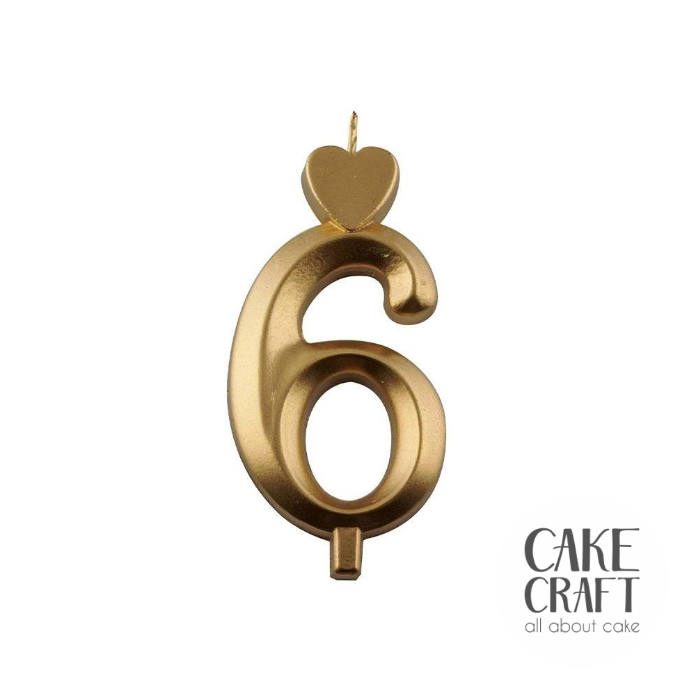 Κεριά & Βεγγαλικά - Κεράκι Γενεθλίων SugarCraft Χρυσό νούμερο 6