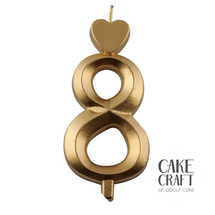 Κεριά & Βεγγαλικά - Κεράκι Γενεθλίων SugarCraft Χρυσό νούμερο 8