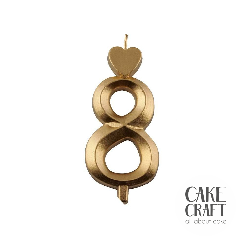 Κεριά & Βεγγαλικά - Κεράκι Γενεθλίων SugarCraft Χρυσό νούμερο 8