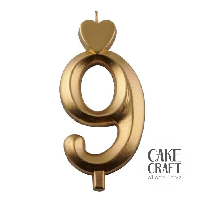 Κεριά & Βεγγαλικά - Κεράκι Γενεθλίων SugarCraft Χρυσό νούμερο 9