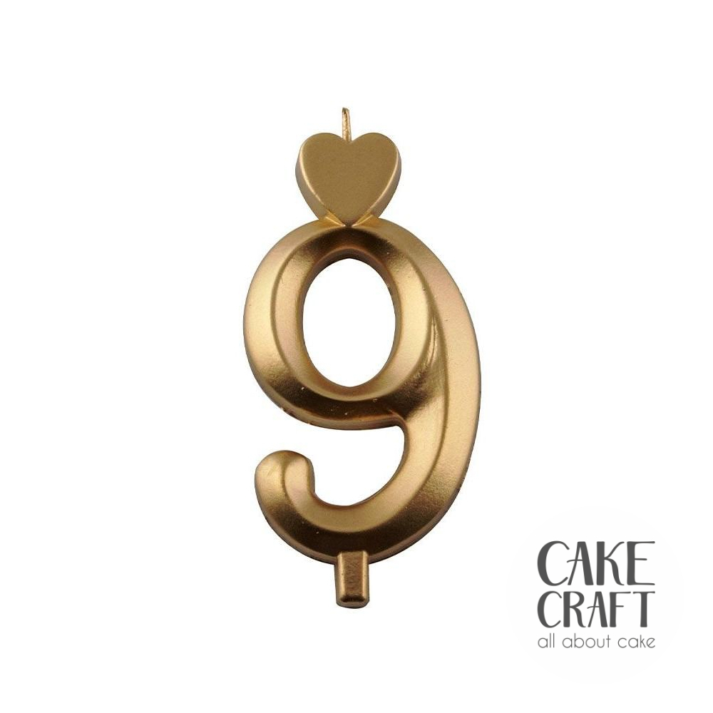 Κεριά & Βεγγαλικά - Κεράκι Γενεθλίων SugarCraft Χρυσό νούμερο 9