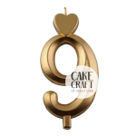 Κεριά & Βεγγαλικά - Κεράκι Γενεθλίων SugarCraft Χρυσό νούμερο 9