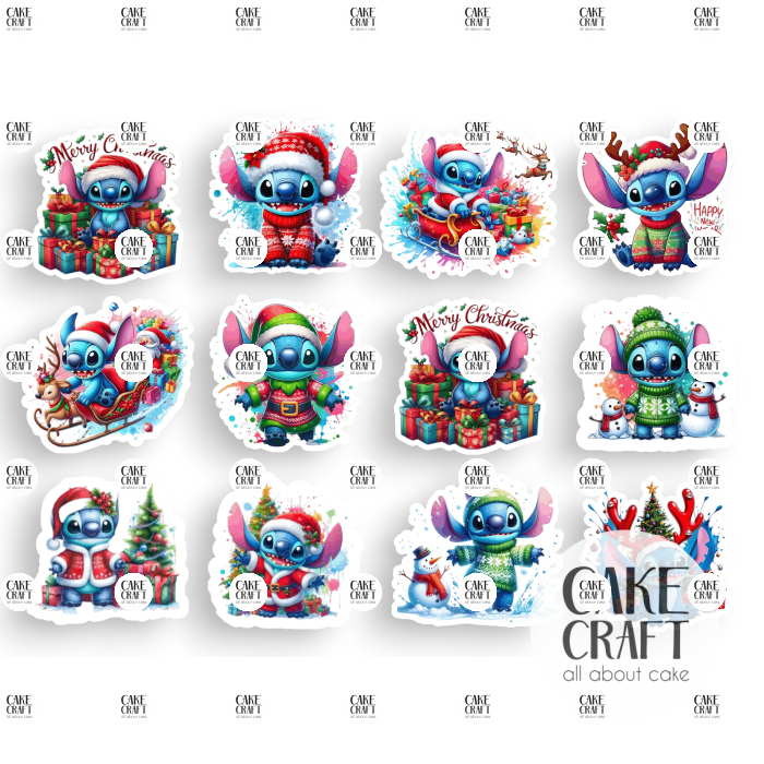 Βρώσιμη Εκτύπωση - Βρώσιμα σχέδια Christmas Stitch - 12τμχ