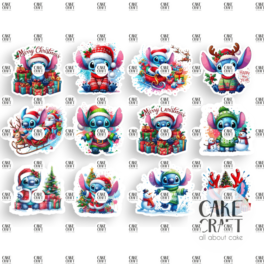 Βρώσιμη Εκτύπωση - Βρώσιμα σχέδια Christmas Stitch - 12τμχ