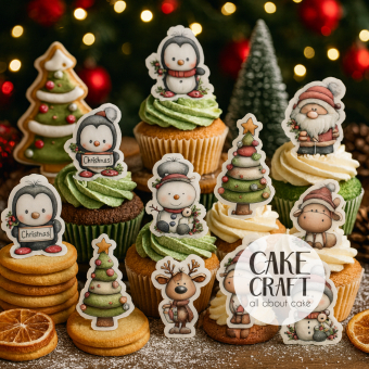 Βρώσιμη Εκτύπωση - Βρώσιμα σχέδια Χαριτωμένα Χριστούγεννα - 16τμχ