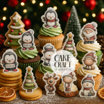 Βρώσιμη Εκτύπωση - Βρώσιμα σχέδια Χαριτωμένα Χριστούγεννα - 16τμχ