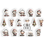 Βρώσιμη Εκτύπωση - Βρώσιμα σχέδια Χαριτωμένα Χριστούγεννα - 16τμχ