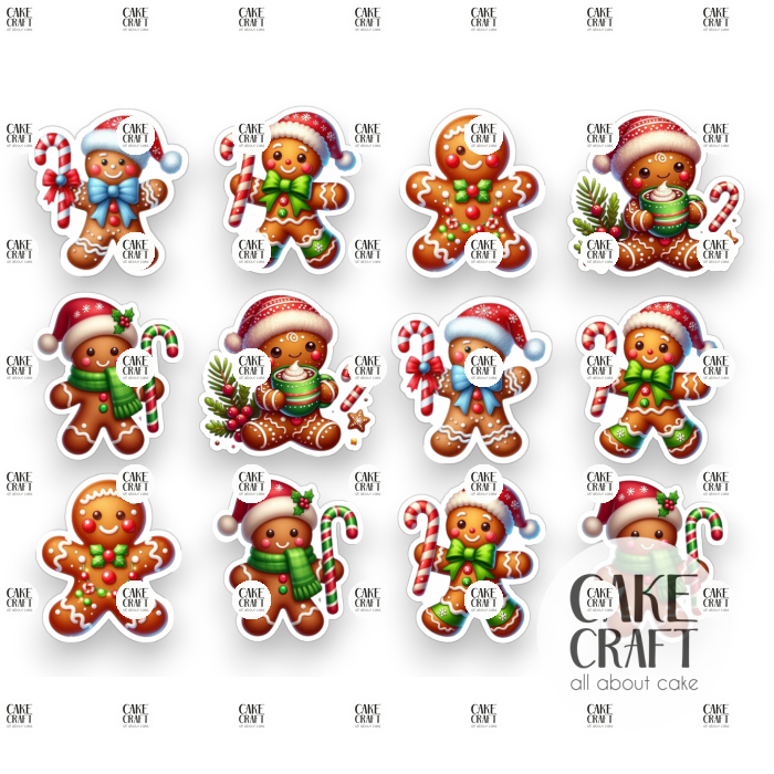 Βρώσιμη Εκτύπωση - Βρώσιμα σχέδια Μπισκοτένιοι - 12τμχ