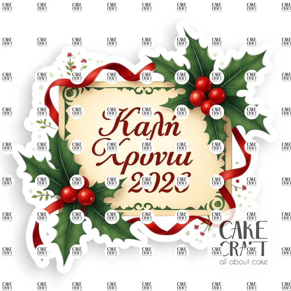 Βρώσιμα Σχέδια Χριστουγεννιάτικα - Βρώσιμo σχέδιo 2026 Βασιλόπιτας v6- 1τμχ