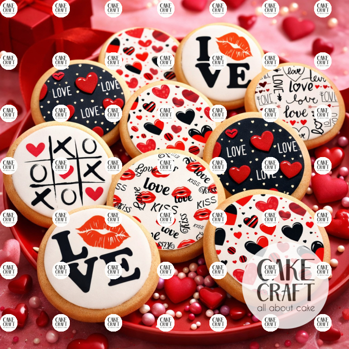 Βρώσιμη Εκτύπωση - Βρώσιμα σχέδια Συλλογή Βαλεντίνος ν1 - 12τμχ