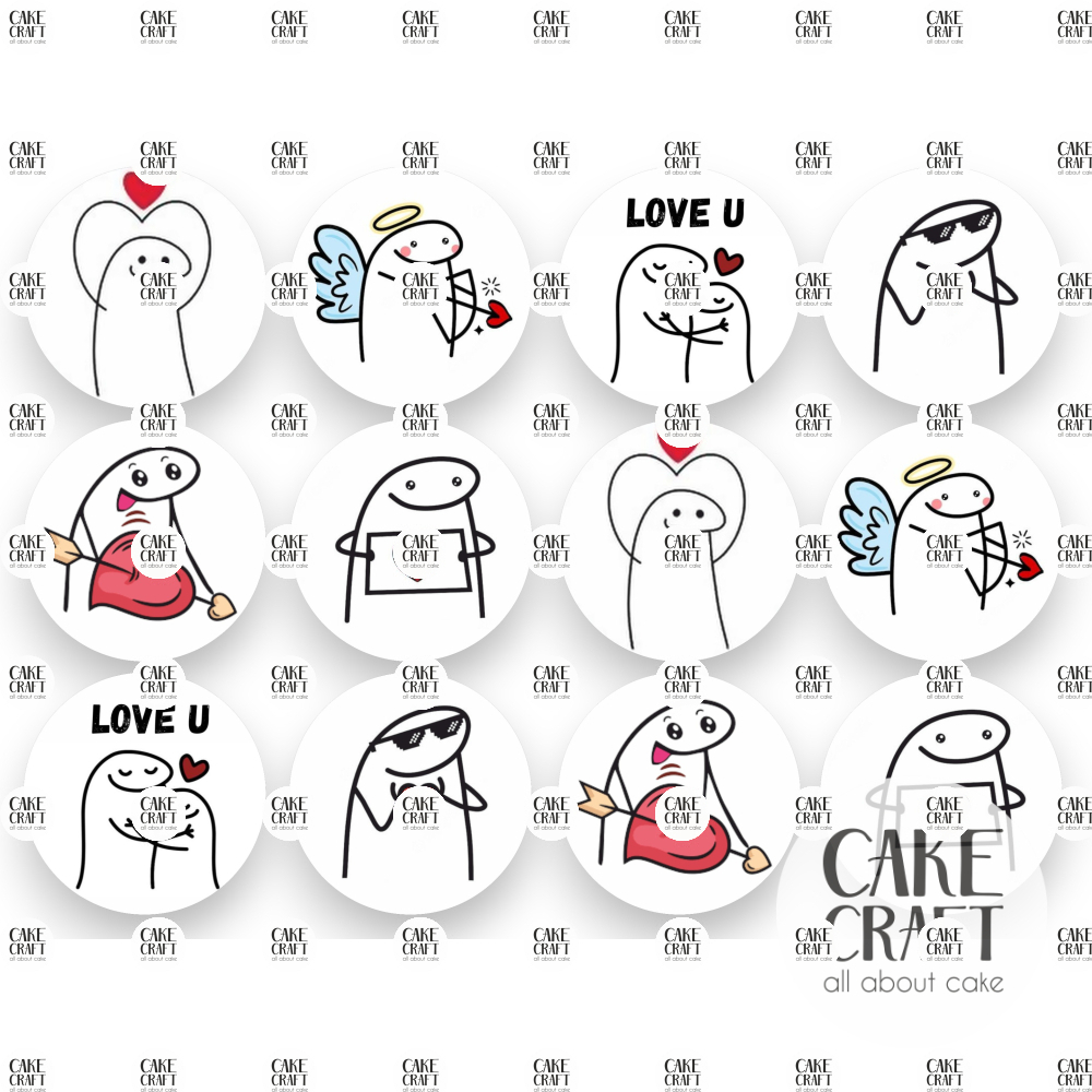 Βρώσιμη Εκτύπωση - Βρώσιμα σχέδια Συλλογή Βαλεντίνος ν2 - 12τμχ