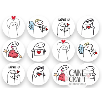 Βρώσιμη Εκτύπωση - Βρώσιμα σχέδια Συλλογή Βαλεντίνος ν2 - 12τμχ