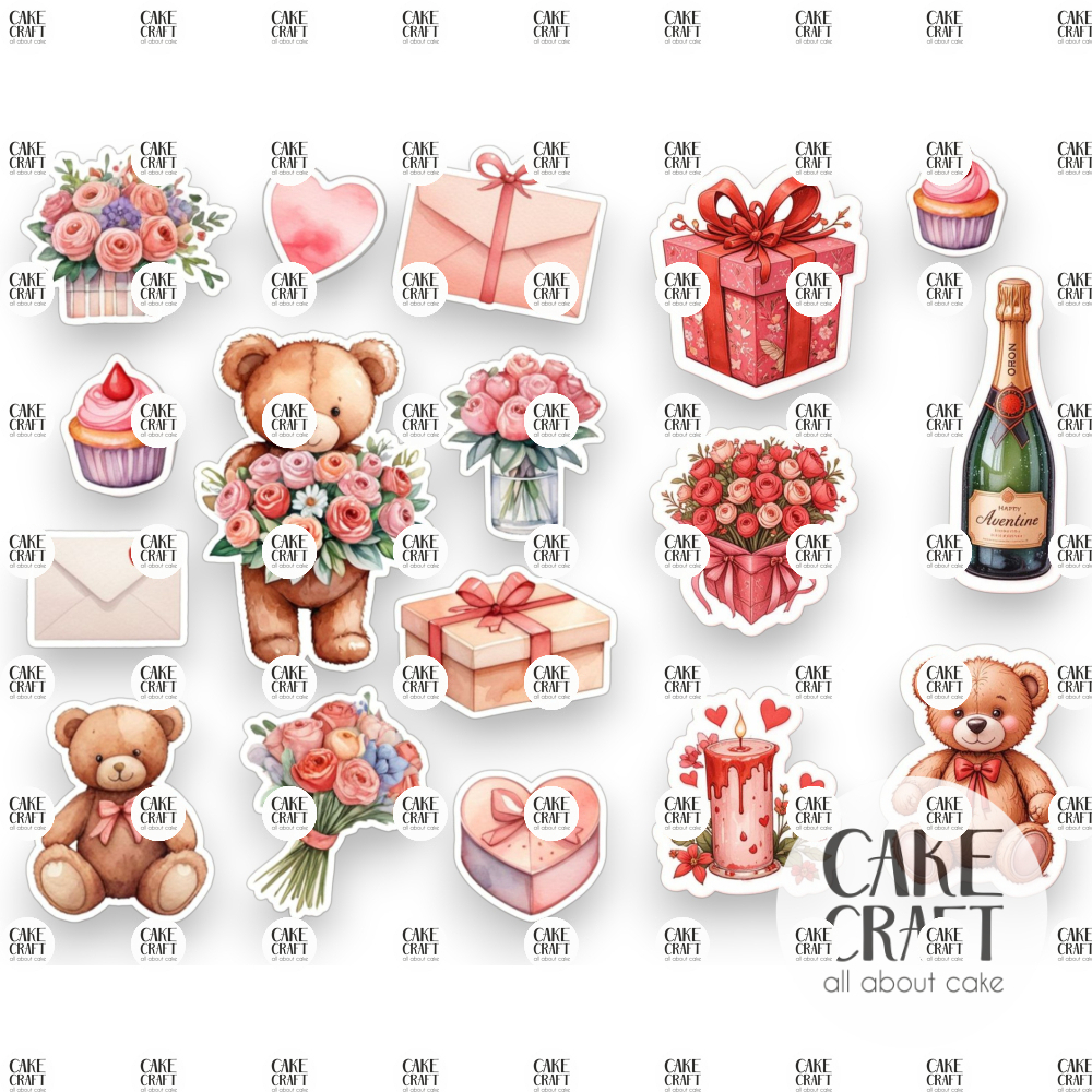 Βρώσιμη Εκτύπωση - Βρώσιμα σχέδια Συλλογή Βαλεντίνος ν3 - 17τμχ