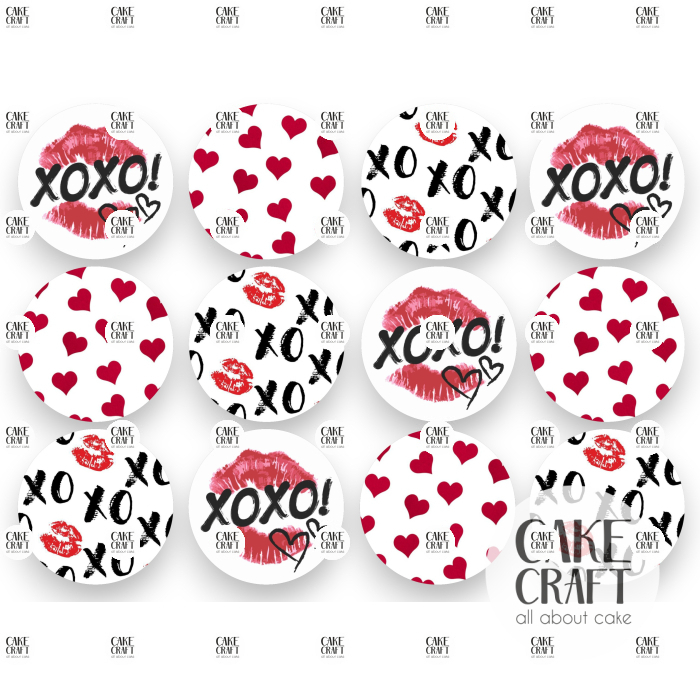 Βρώσιμη Εκτύπωση - Βρώσιμα σχέδια Συλλογή Βαλεντίνος ν4 - 12τμχ