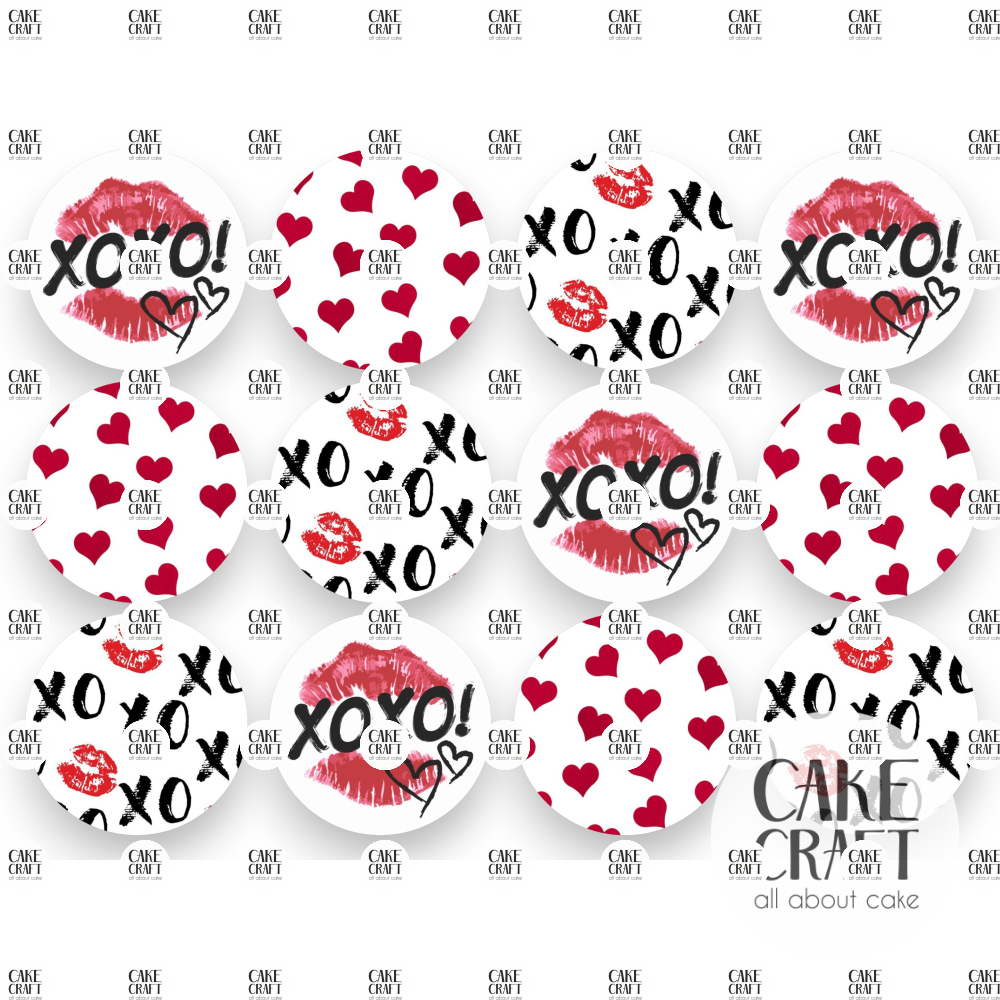 Βρώσιμη Εκτύπωση - Βρώσιμα σχέδια Συλλογή Βαλεντίνος ν4 - 12τμχ