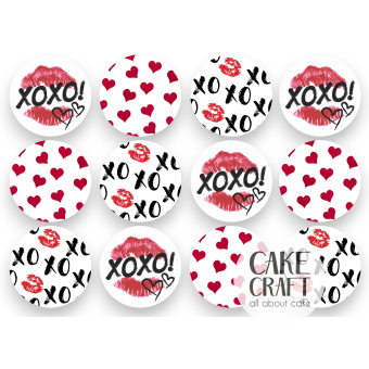 Βρώσιμη Εκτύπωση - Βρώσιμα σχέδια Συλλογή Βαλεντίνος ν4 - 12τμχ