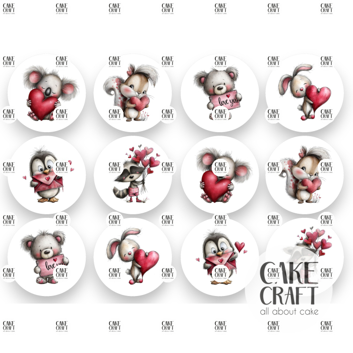 Βρώσιμη Εκτύπωση - Βρώσιμα σχέδια Συλλογή Βαλεντίνος ν5 - 12τμχ