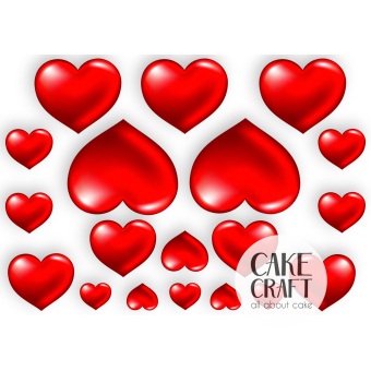 Βρώσιμα Σχέδια Γάμου / Βαλεντίνου - Βρώσιμα σχέδια Συλλογή Βαλεντίνος Καρδιές - 19τμχ