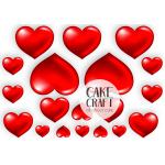 Βρώσιμα Σχέδια Γάμου / Βαλεντίνου - Βρώσιμα σχέδια Συλλογή Βαλεντίνος Καρδιές - 19τμχ