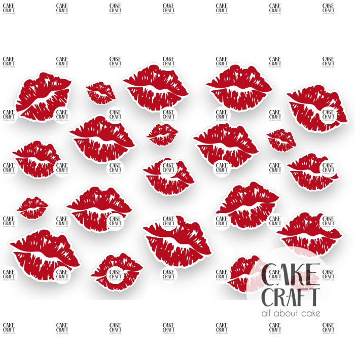 Βρώσιμα Σχέδια Γάμου / Βαλεντίνου - Βρώσιμα σχέδια Συλλογή Βαλεντίνος Χείλη - 21τμχ