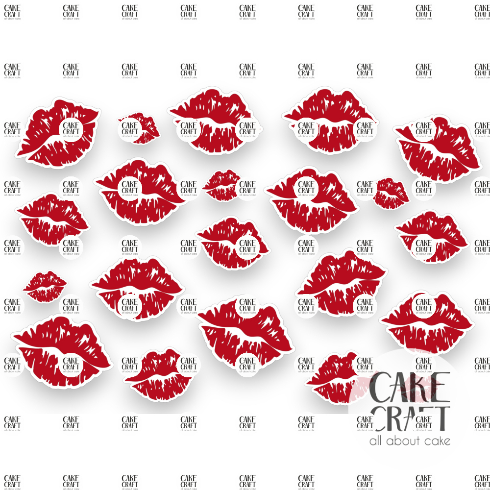 Βρώσιμα Σχέδια Γάμου / Βαλεντίνου - Βρώσιμα σχέδια Συλλογή Βαλεντίνος Χείλη - 21τμχ