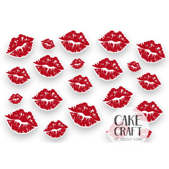 Βρώσιμα Σχέδια Γάμου / Βαλεντίνου - Βρώσιμα σχέδια Συλλογή Βαλεντίνος Χείλη - 21τμχ