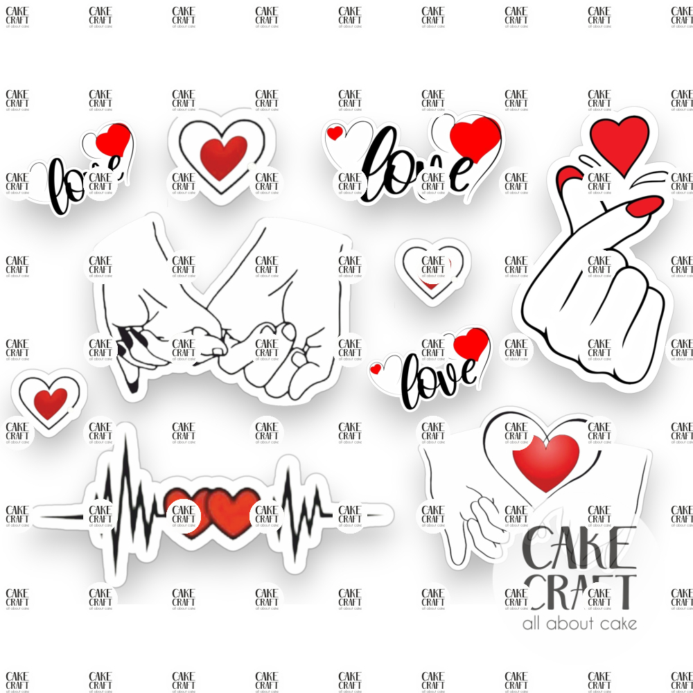 Βρώσιμα Σχέδια Γάμου / Βαλεντίνου - Βρώσιμα σχέδια Συλλογή Βαλεντίνος Χέρια - 10τμχ