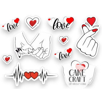 Βρώσιμα Σχέδια Γάμου / Βαλεντίνου - Βρώσιμα σχέδια Συλλογή Βαλεντίνος Χέρια - 10τμχ