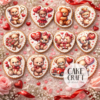 Βρώσιμα Σχέδια Γάμου / Βαλεντίνου - Βρώσιμα σχέδια Συλλογή Βαλεντίνος Αρκουδάκια - 12τμχ