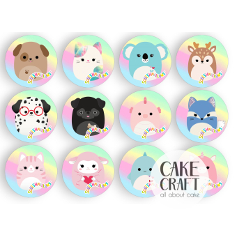 Βρώσιμη Εκτύπωση - Βρώσιμα σχέδια Squishmallows set - 12τμχ