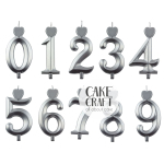 Κεριά & Βεγγαλικά - Κεράκι Γενεθλίων SugarCraft Ασημί νούμερο 1