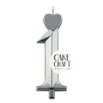 Κεριά & Βεγγαλικά - Κεράκι Γενεθλίων SugarCraft Ασημί νούμερο 1