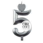Κεριά & Βεγγαλικά - Κεράκι Γενεθλίων SugarCraft Ασημί νούμερο 5