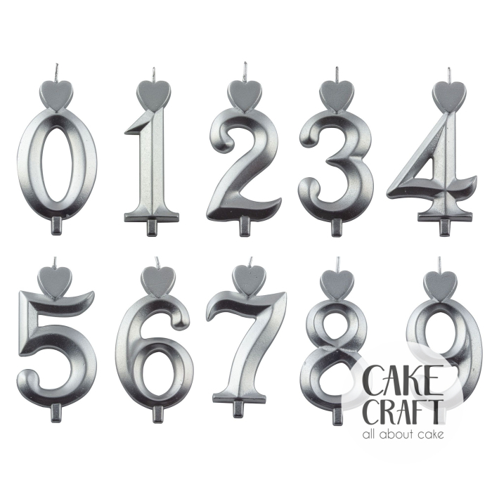Κεριά & Βεγγαλικά - Κεράκι Γενεθλίων SugarCraft Ασημί νούμερο 7