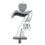 Κεριά & Βεγγαλικά - Κεράκι Γενεθλίων SugarCraft Ασημί νούμερο 7