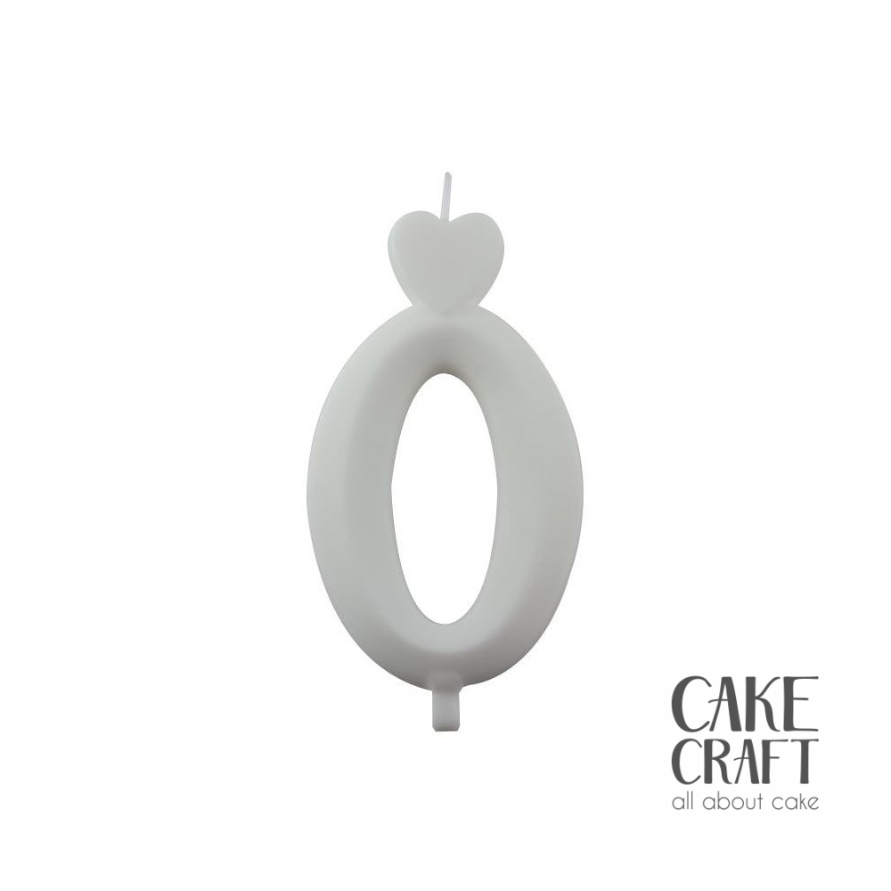 Κεριά & Βεγγαλικά - Κεράκι Γενεθλίων SugarCraft Λευκό νούμερο 0