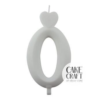 Κεριά & Βεγγαλικά - Κεράκι Γενεθλίων SugarCraft Λευκό νούμερο 0